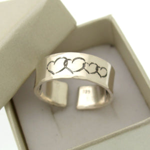 Hearts Ring. Custom Mom Gift