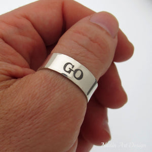 Mens Thumb Ring - Personalized mens ring in sterling silver