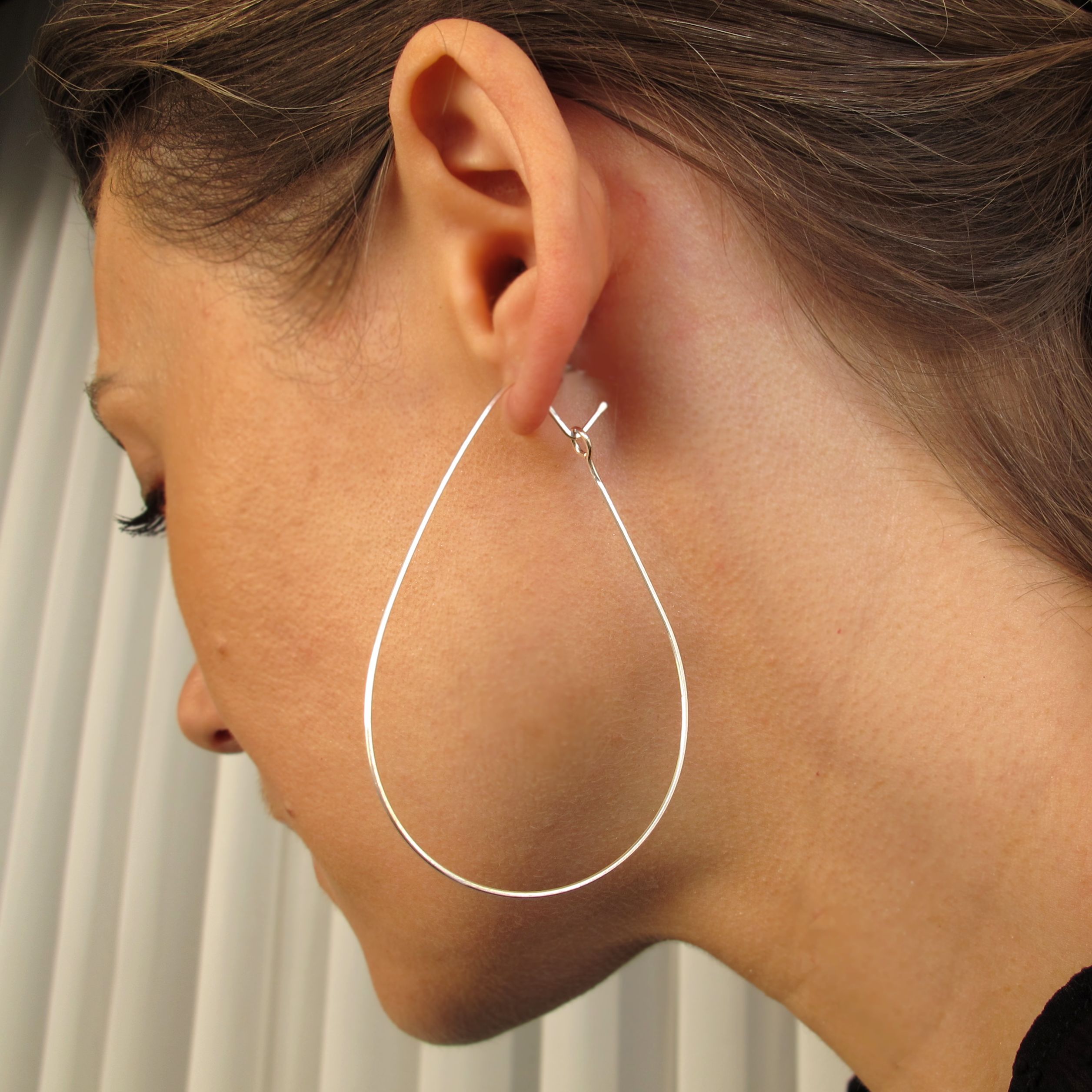 Large teardrop cheap hoop earrings