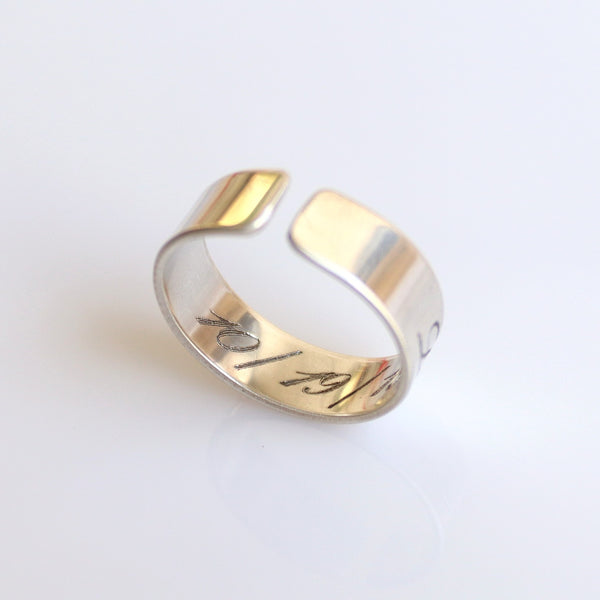 date engraving ring for men Sterling Silver