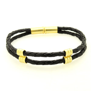 Braided Leather Bracelet with Magnetic Clasp