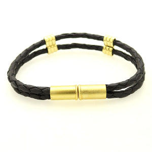 Braided Leather Bracelet with Magnetic Clasp