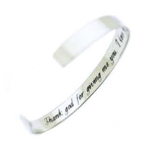 Personalized Cuff Bracelet For Men - S925 Engraved Bangle for Men - Boyfriend Gift