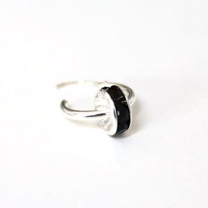 Black Onyx bead earring - Sterling Silver Hoop earrings for men