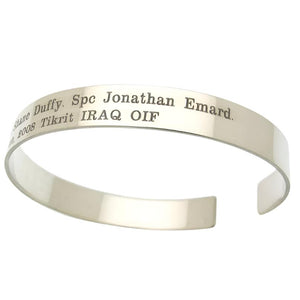 Personalized KIA Bracelet - Iraq War Veteran Paracord Bracelet - Sterling Silver Army bracelet