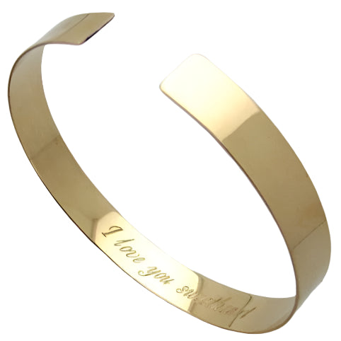 Engraved gold cuff bracelet
