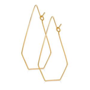 Gold Diamond shaped Hoop Earrings