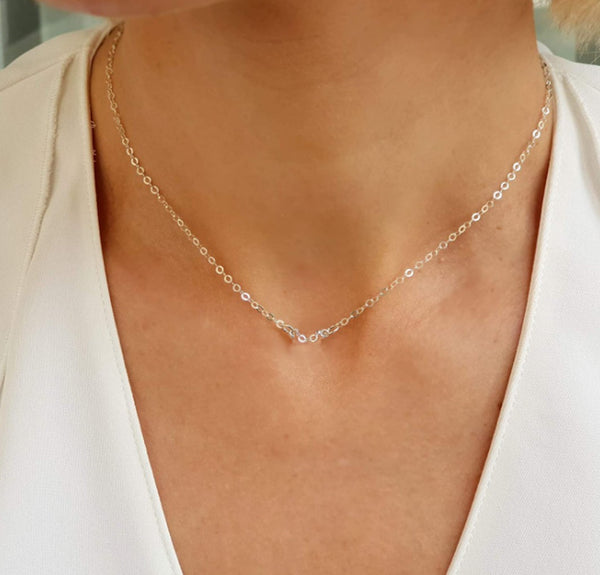 Delicate silver link Soldered chain necklace 925 Sterling 