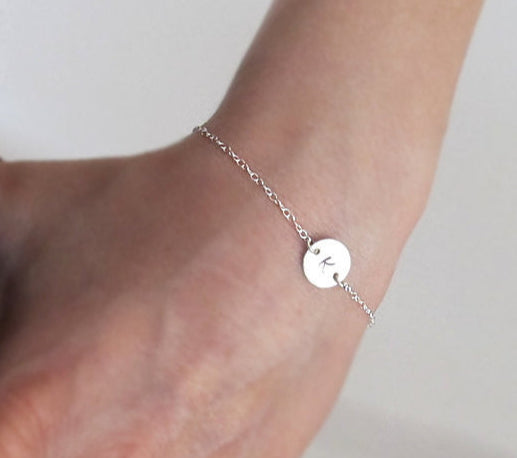 Initial charm chain bracelet
