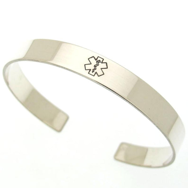 Medical ID Alert Cuff bracelet