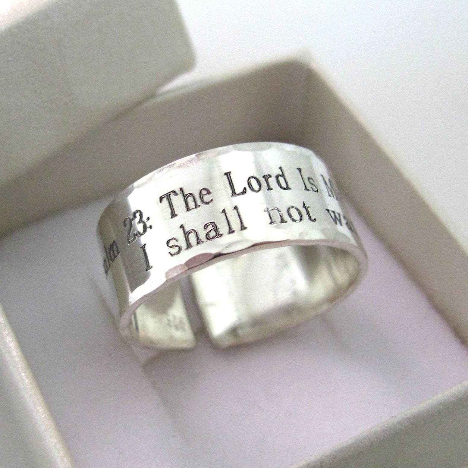 silver psalm ring