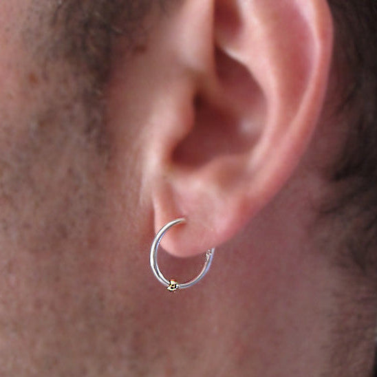 Ball hoop earrings for men