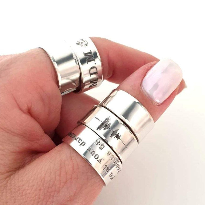 THUMB ring engraved silver band for thumb