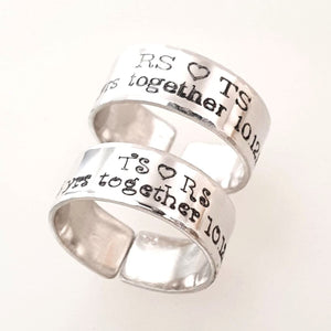 Anniversary Rings for couple - Promise Rings - Couple rings in Sterling silver 