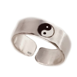 Sterling Silver Yin Yang Ring  with custom Inside engraving 