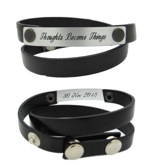 Personalized Mens Bracelet - Double Wrap Bracelet