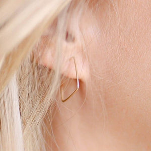 Square Hoop earrings - Geometric hoops in Gold Filled