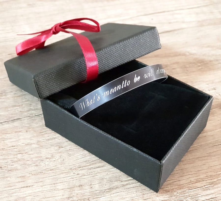Black cuff with engraving