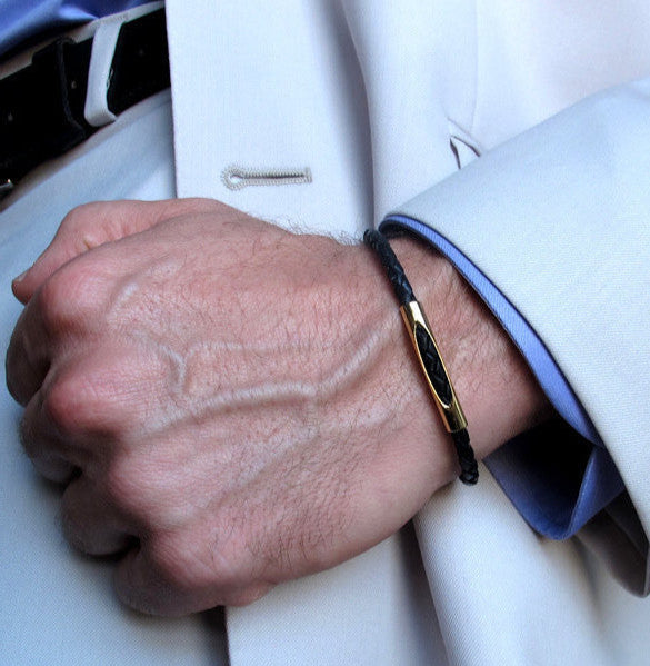 leather braided bracelet for men