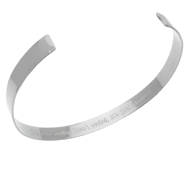 Narrow silver ID bracelet