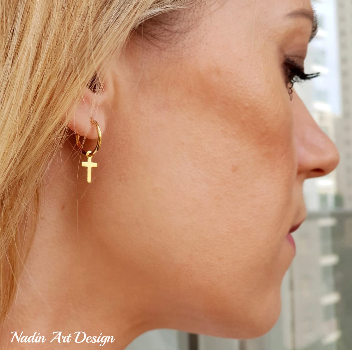 Cross sales sleeper earrings