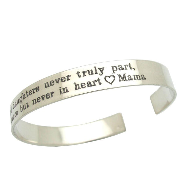 personalized silver cuff bracelet for daughter