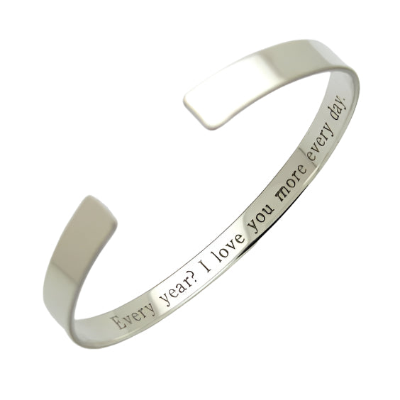 Engraved sterling silver cuff