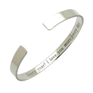 Engraved sterling silver cuff