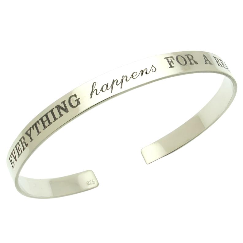 Name bracelet for women - skinny silver cuff bracelet