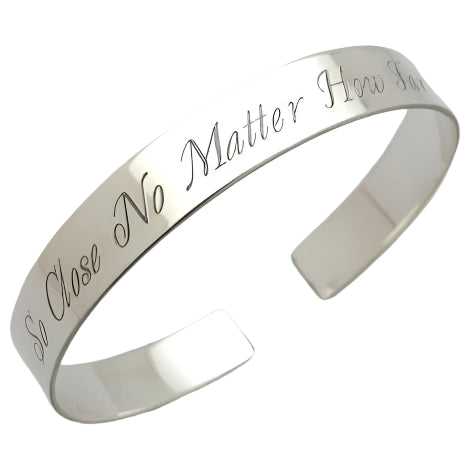 Engraved Sterling Silver Cuff bracelet - Unisex cuff - Personalized JEwelry