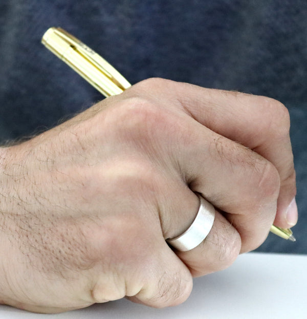 Anniversary Mens Ring - 925 Sterling Silver Band Ring for husband