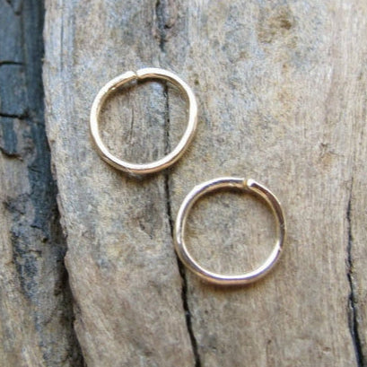 Small catchless endless hoop earrings