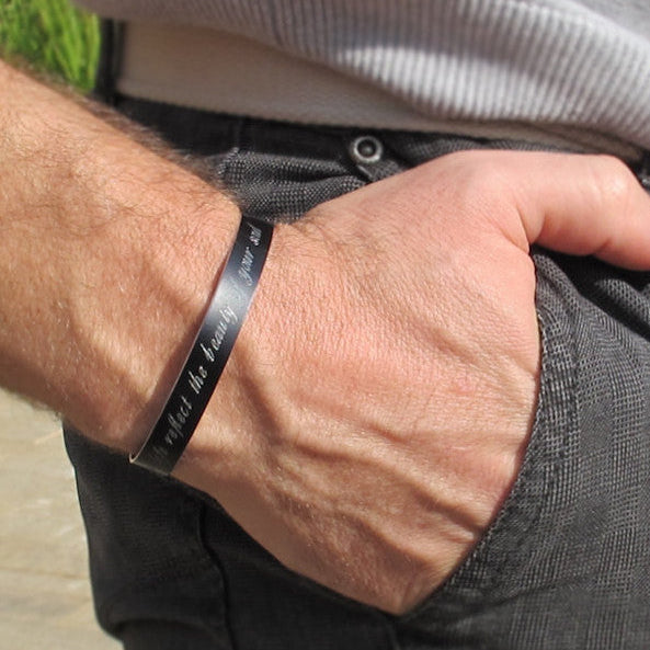 Black cuff with engraving