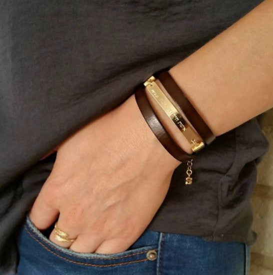 Wrap bracelet with custom engraving 