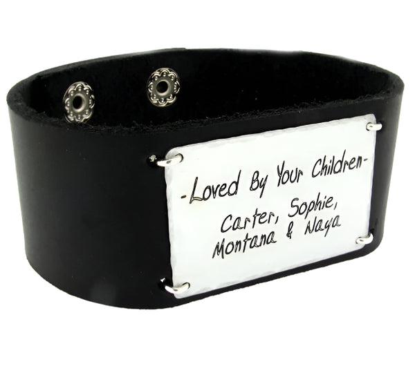 Wide quote text bracelet 