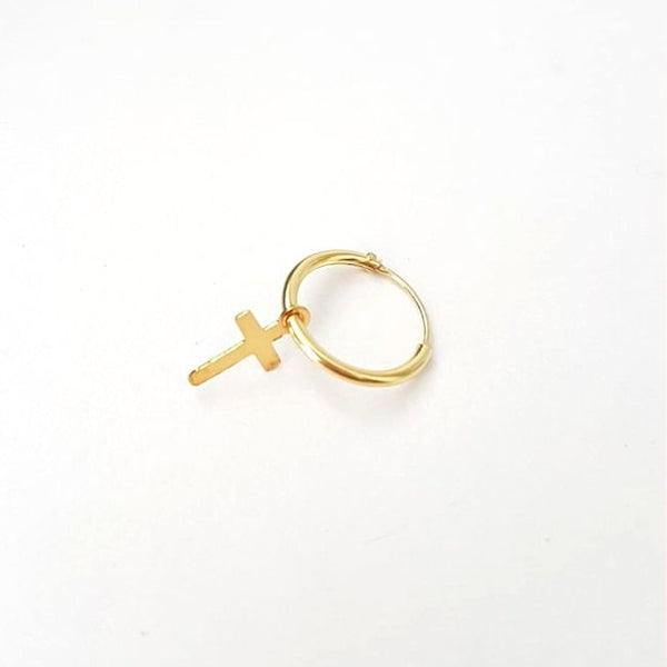 Dangling Small cross earring for men