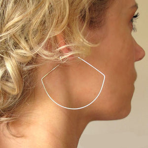 Half moon silver earrings