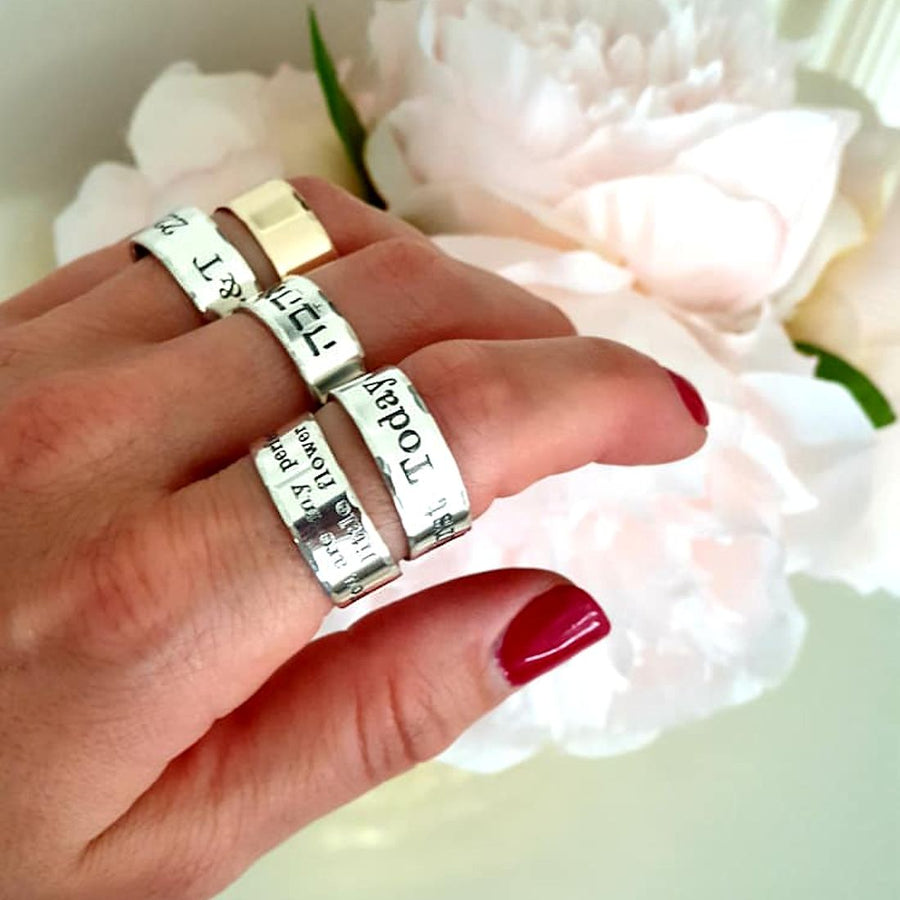 4 Hearts Ring. Personalized Rings for Mother - Custom Mom Gift