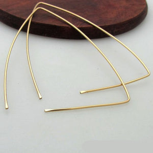 gold triangle hoop earrings
