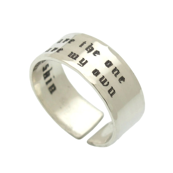 Engraved silver ring