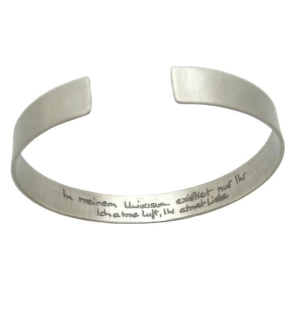 hidden engraved mens cuff - Handwriting Engraved Bracelet
