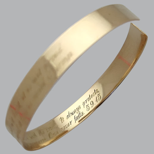 Engraved gold cuff for women