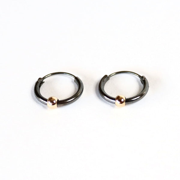 Sterling Silver Earrings with 14K Gold Filled Bead