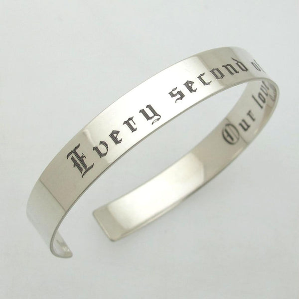 Anniversary Gift For Husband - Sterling Silver Cuff Bracelet