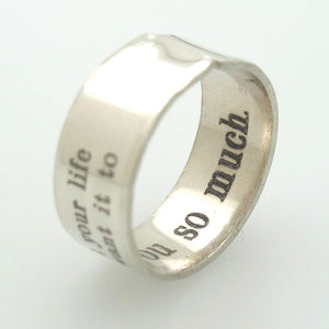Pure Sterling Silver Band - Custom Engraved Ring