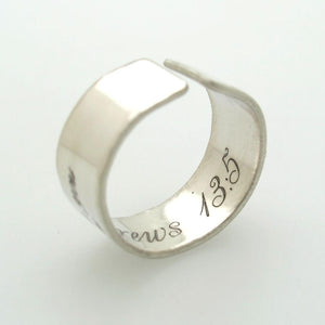Infinity Symbol Sterling Silver Love Ring - Names Engraved Ring