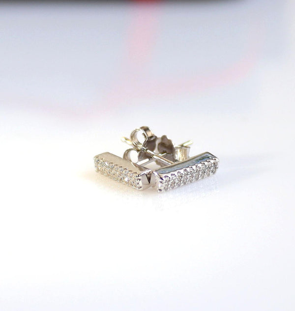 Sterling Silver Bar Stud Earring for Men