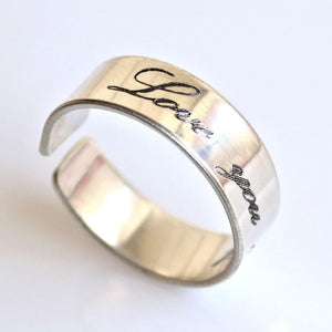 Love Message Ring for her - Sterling Silver rings 6mm