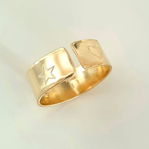 Gold Cigar Ring - Custom Gold Filled Wide Ring