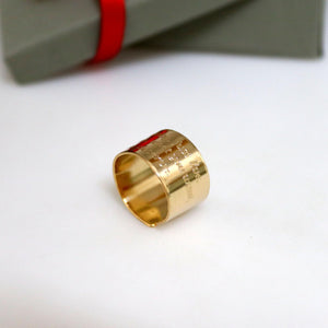 Personalized Wide Pinky Gold Ring for Men